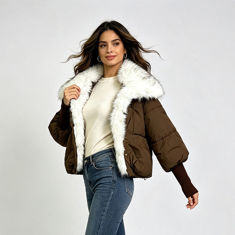 Women's Wool-Lined Turn-Down Collar Coat