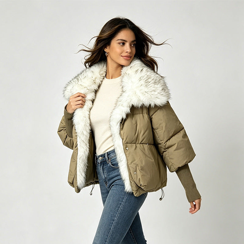 Women's Wool-Lined Turn-Down Collar Coat
