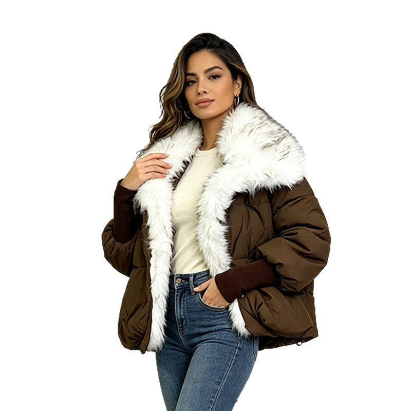 Women's Wool-Lined Turn-Down Collar Coat