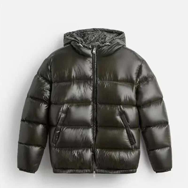 Men's Quilted Puffer Jacket with Sherpa Lining
