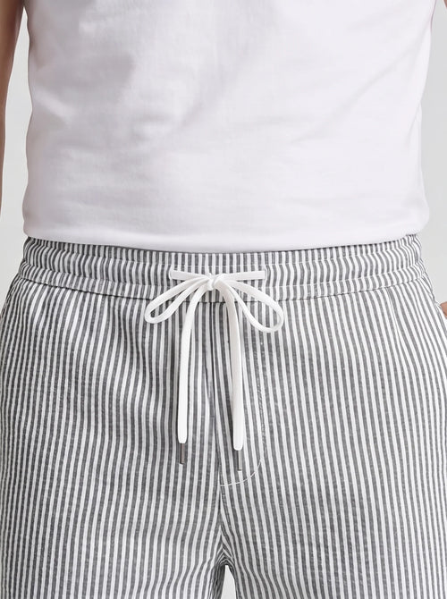 Men's Casual Striped Shorts with Adjustable Drawstring Waist