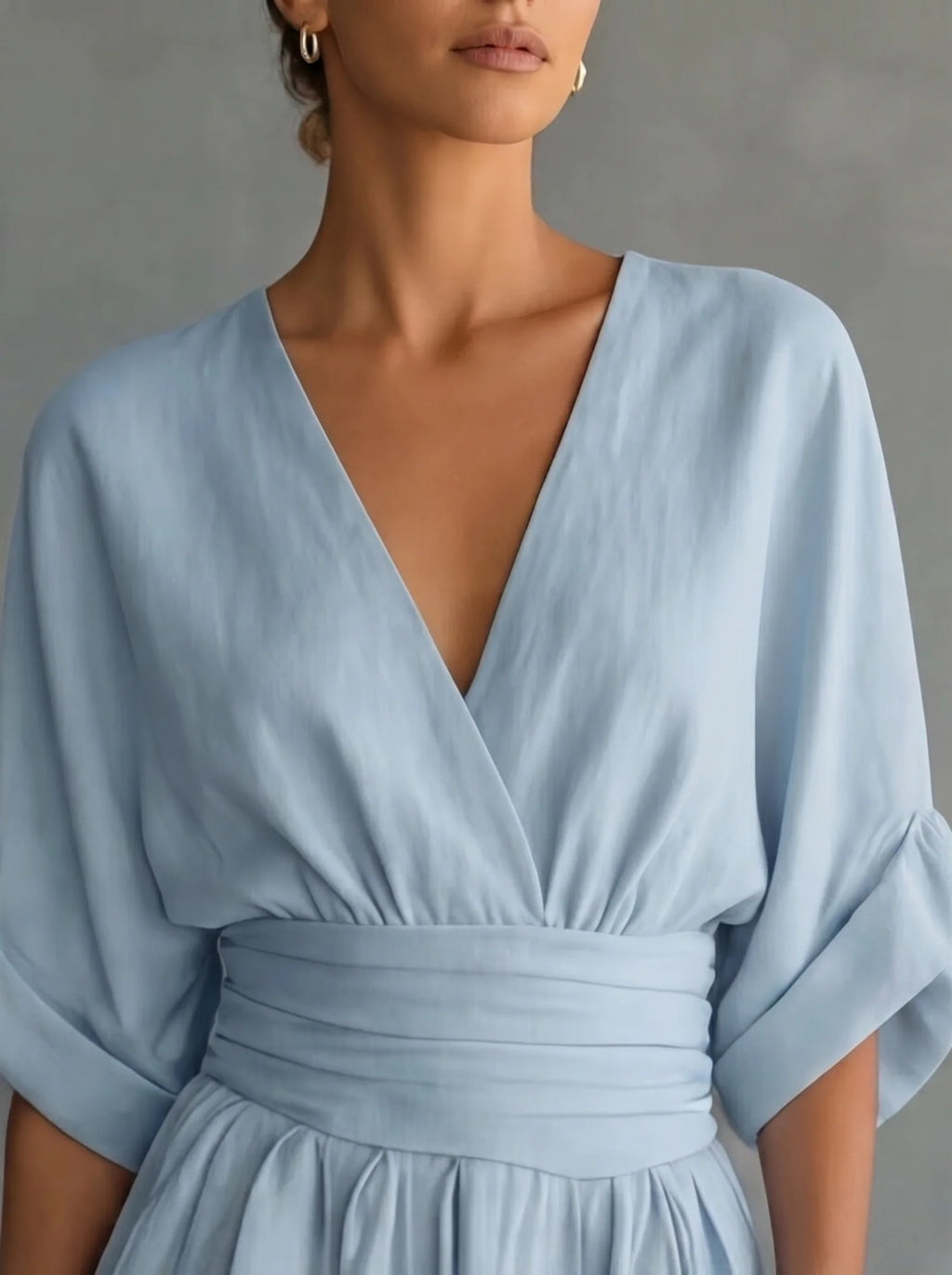 Women's Elegant V-Neck Wide-Leg Jumpsuit