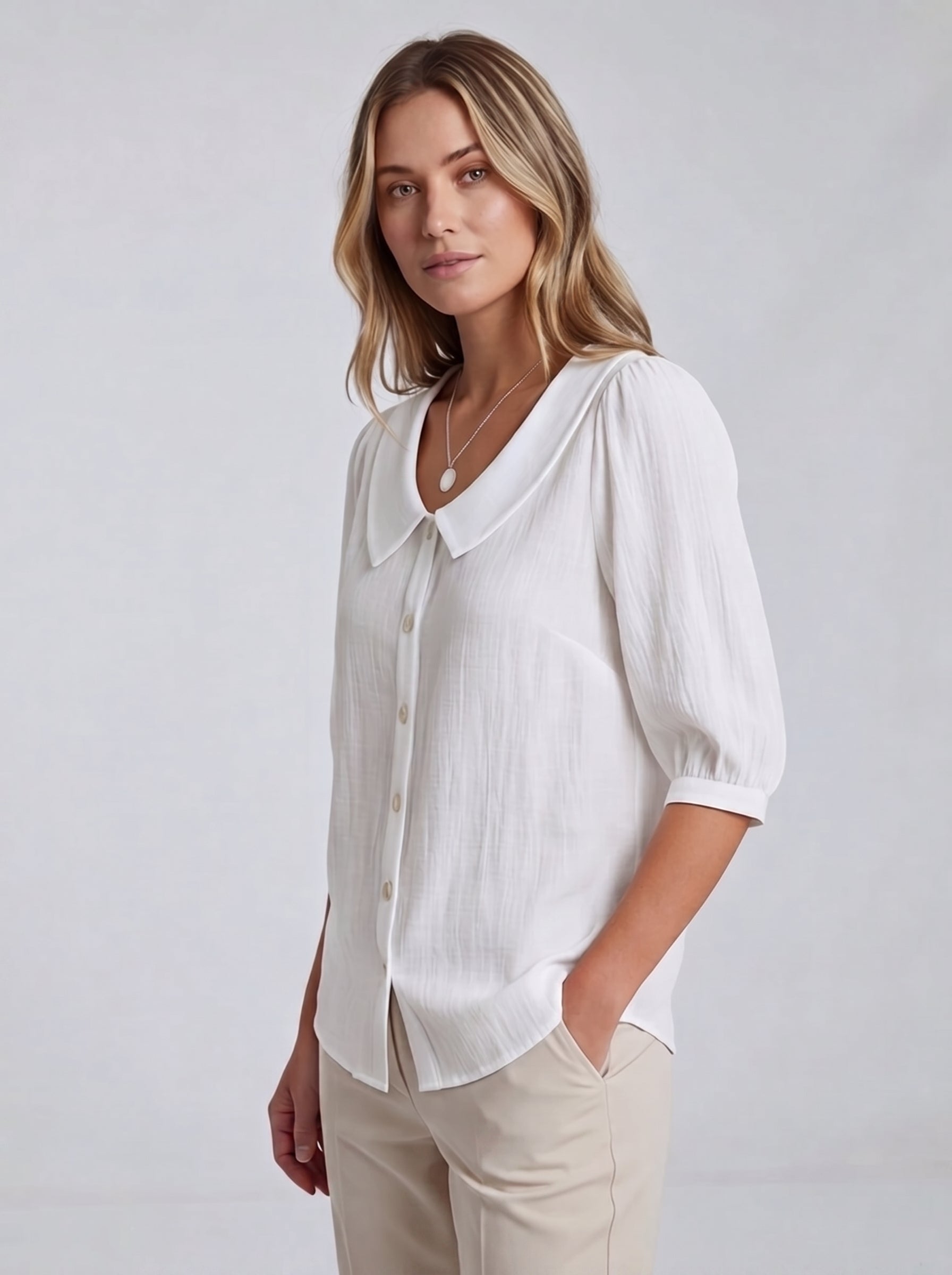 Women's Short Sleeve Blouse - Casual Summer Top