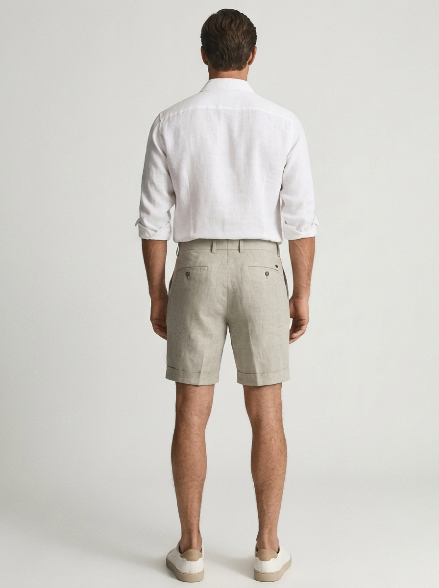 Men's Linen Chino Shorts for Summer Casual Wear