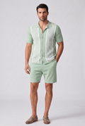 Men's Summer Short Sleeve Shirt and Shorts Set