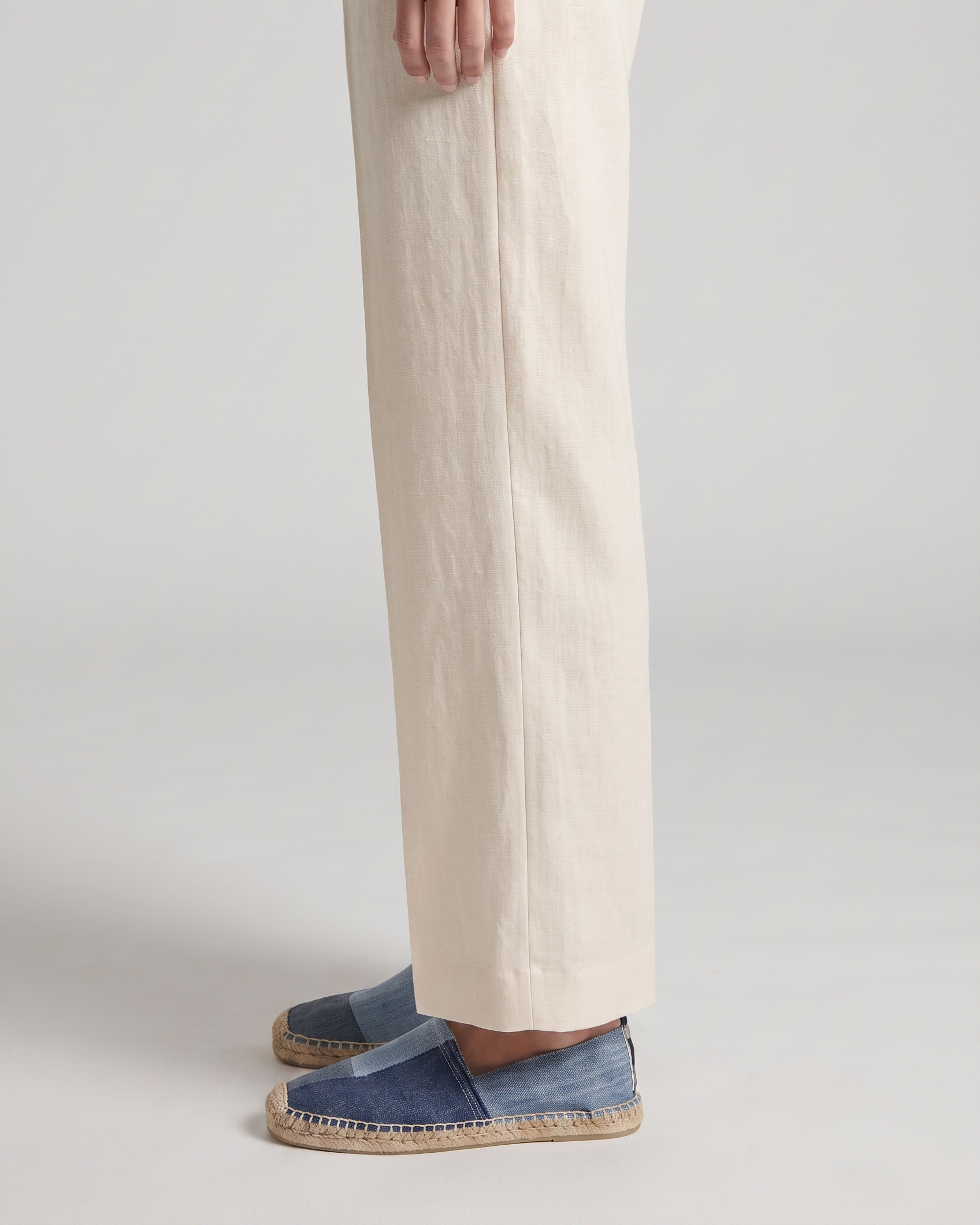 Women's Denim Slip-On Espadrilles with Fringe Detail