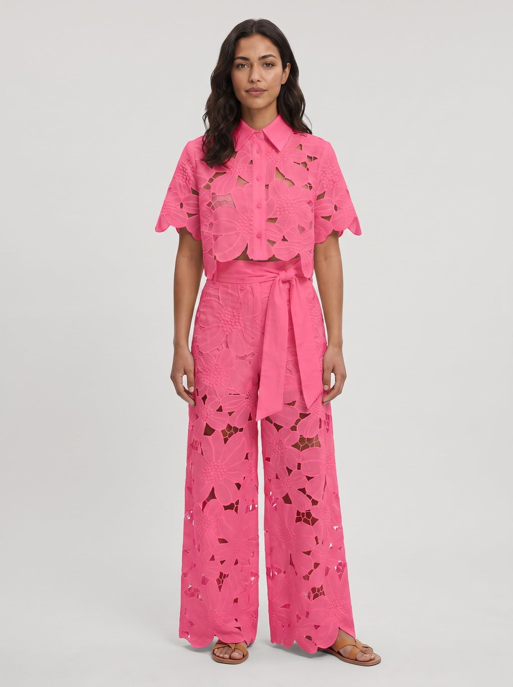 Women's Elegant Shirt and Wide-Leg Pants Outfit