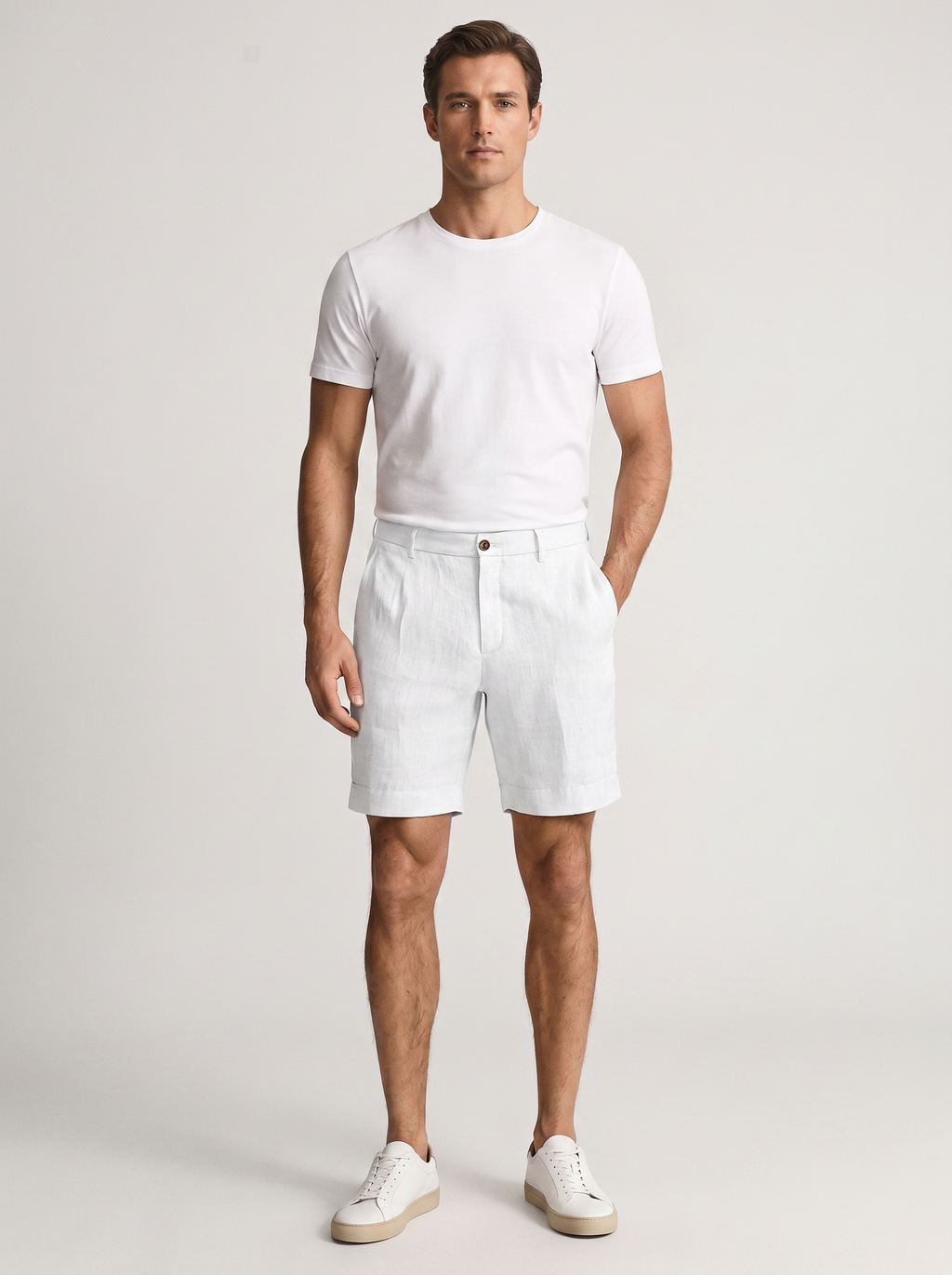Men's Linen Chino Shorts for Summer Casual Wear