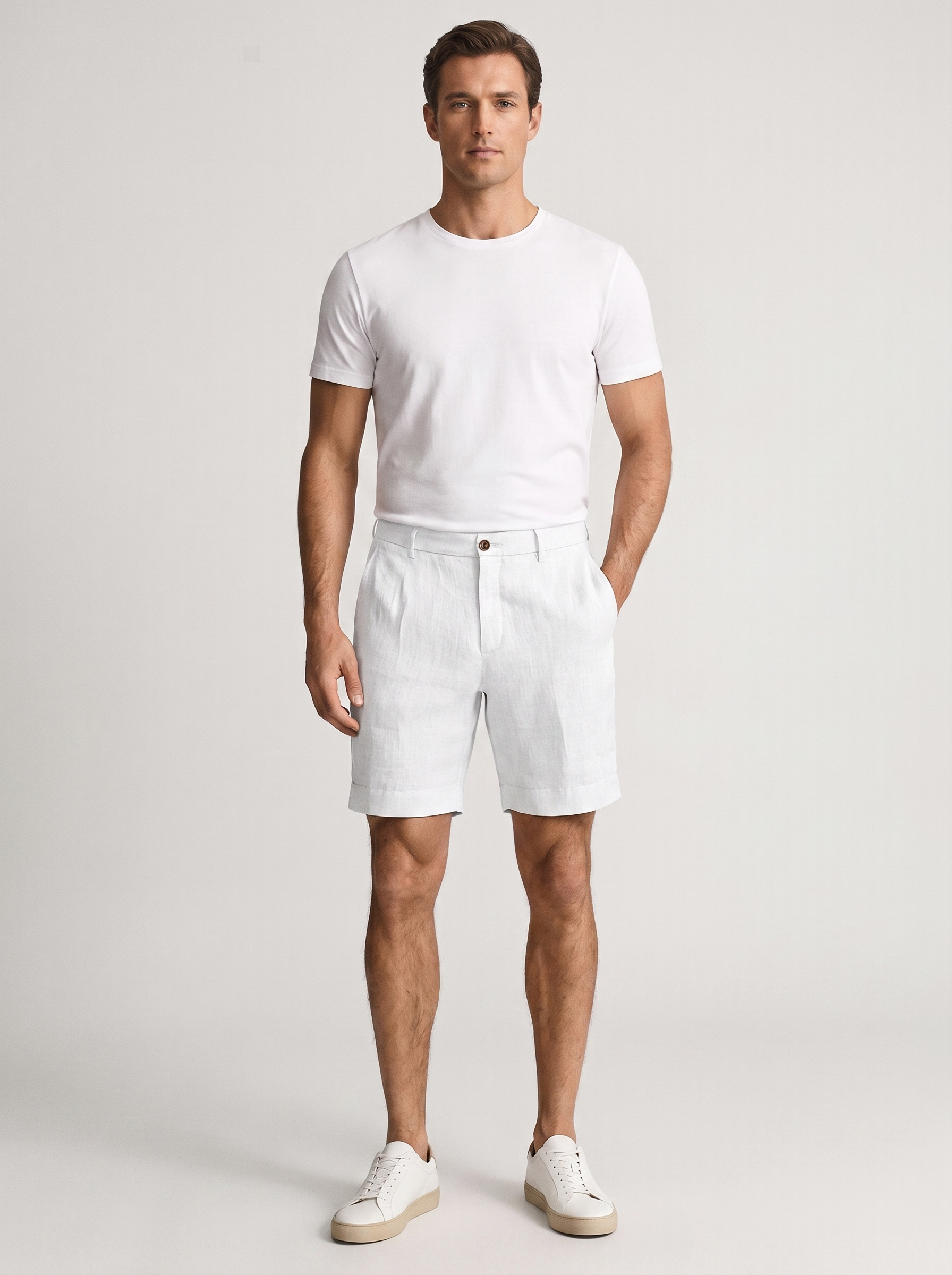 Men's Linen Chino Shorts for Summer Casual Wear