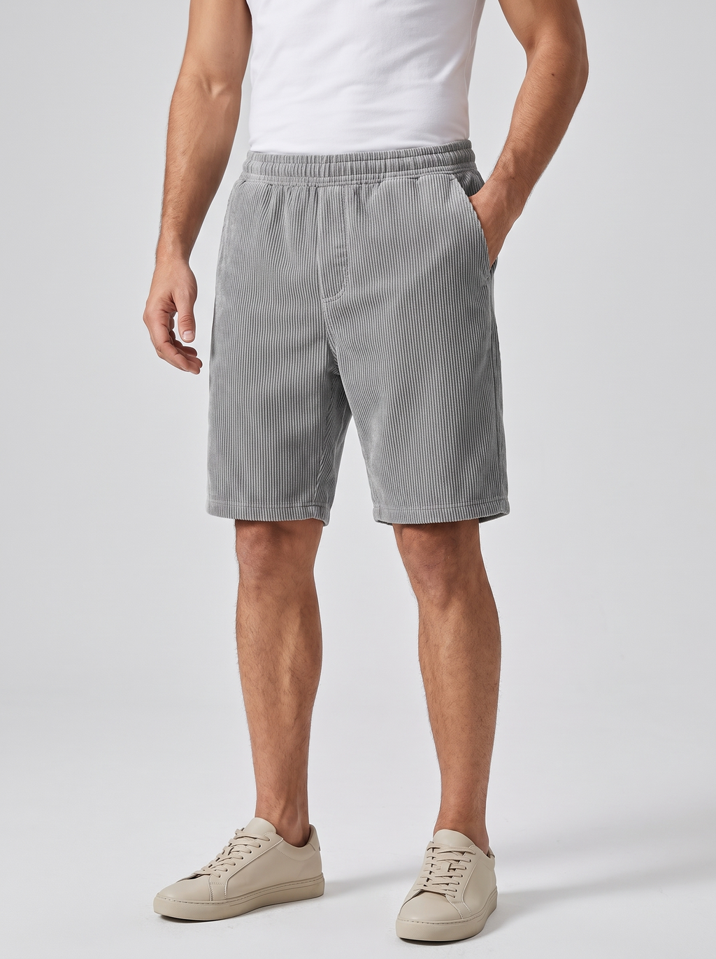 Men's Multi-Pocket Corduroy Shorts for Casual Summer Wear