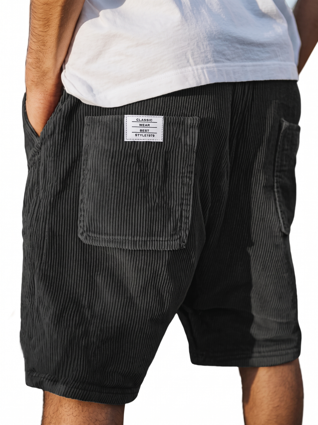 Men's Multi-Pocket Corduroy Shorts for Casual Summer Wear