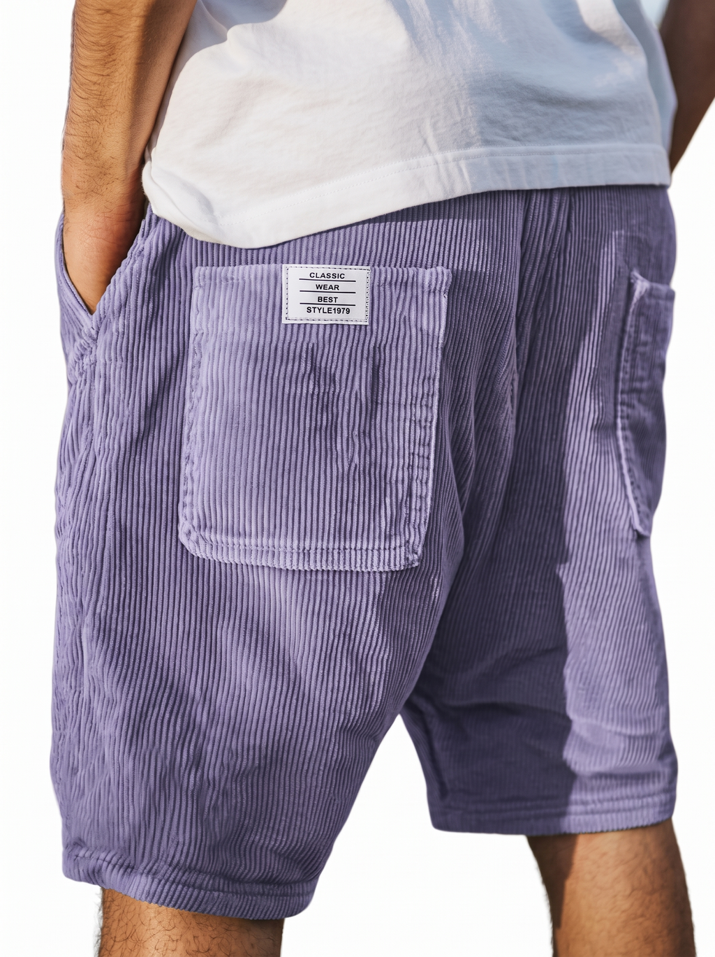 Men's Multi-Pocket Corduroy Shorts for Casual Summer Wear