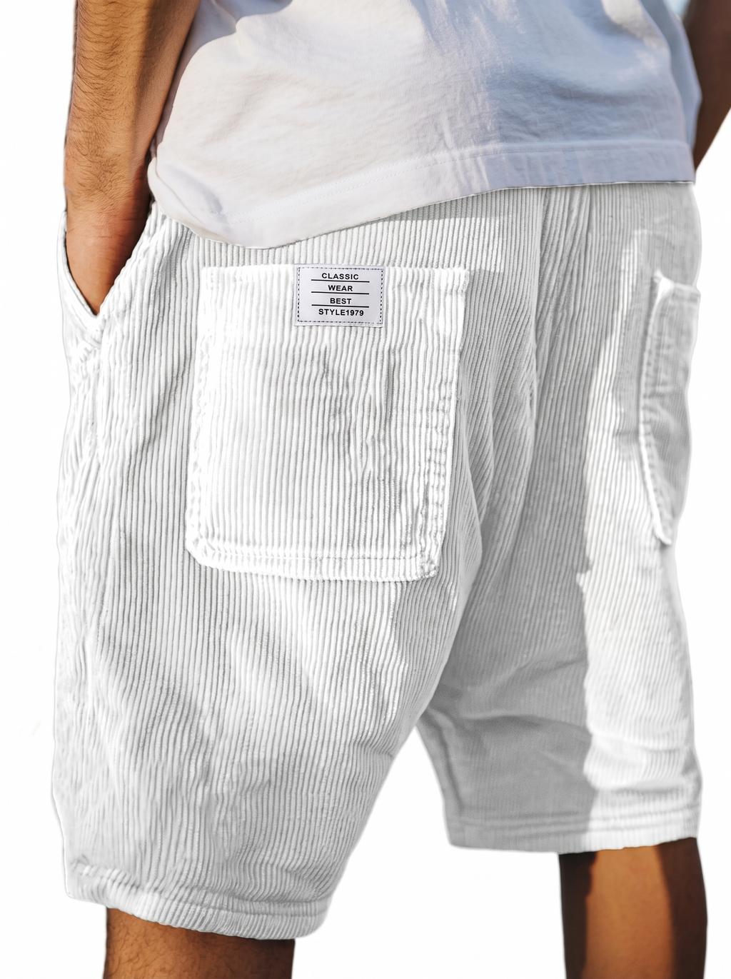 Men's Multi-Pocket Corduroy Shorts for Casual Summer Wear