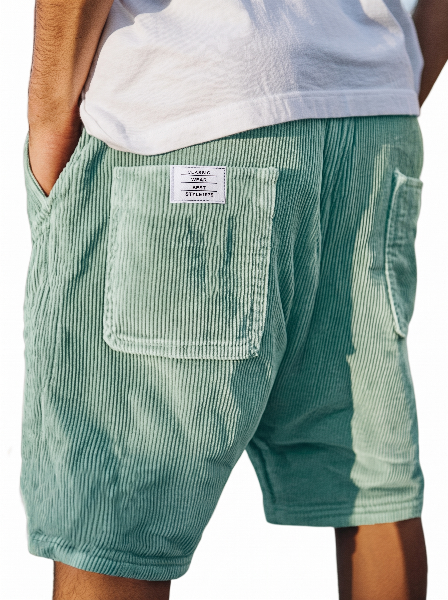Men's Multi-Pocket Corduroy Shorts for Casual Summer Wear