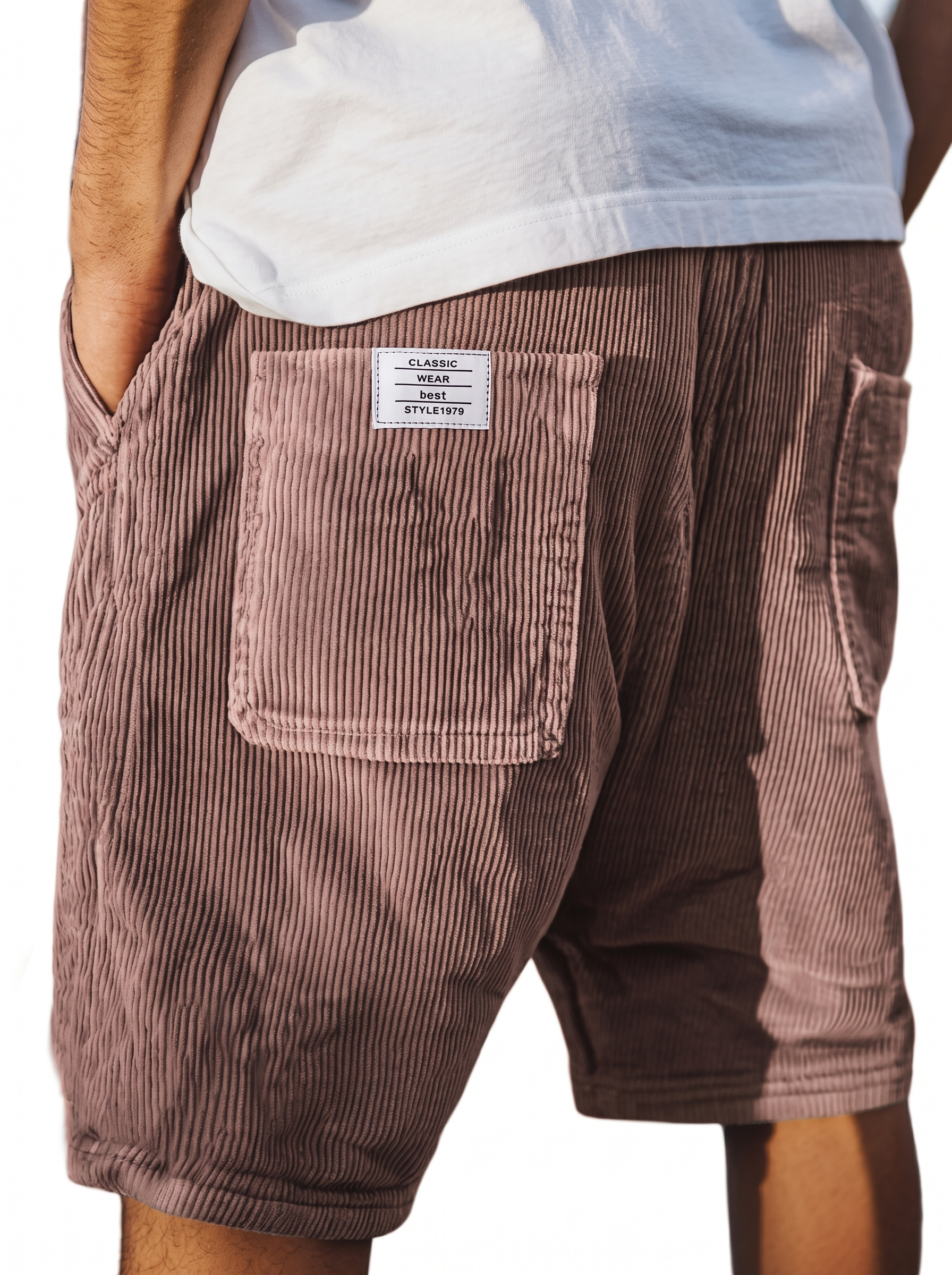 Men's Multi-Pocket Corduroy Shorts for Casual Summer Wear