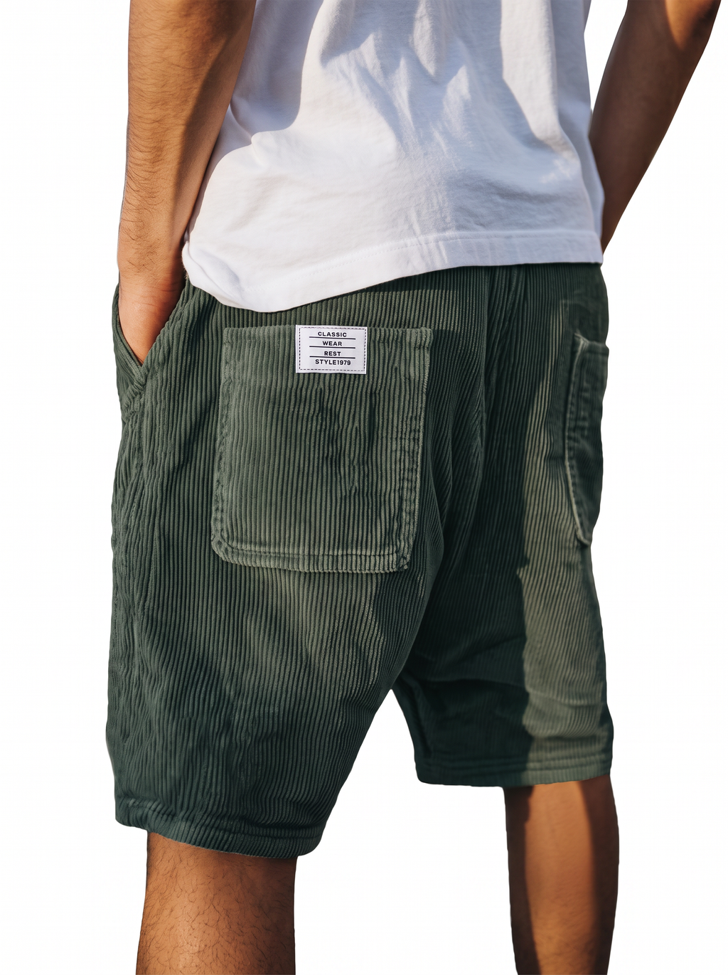 Men's Multi-Pocket Corduroy Shorts for Casual Summer Wear