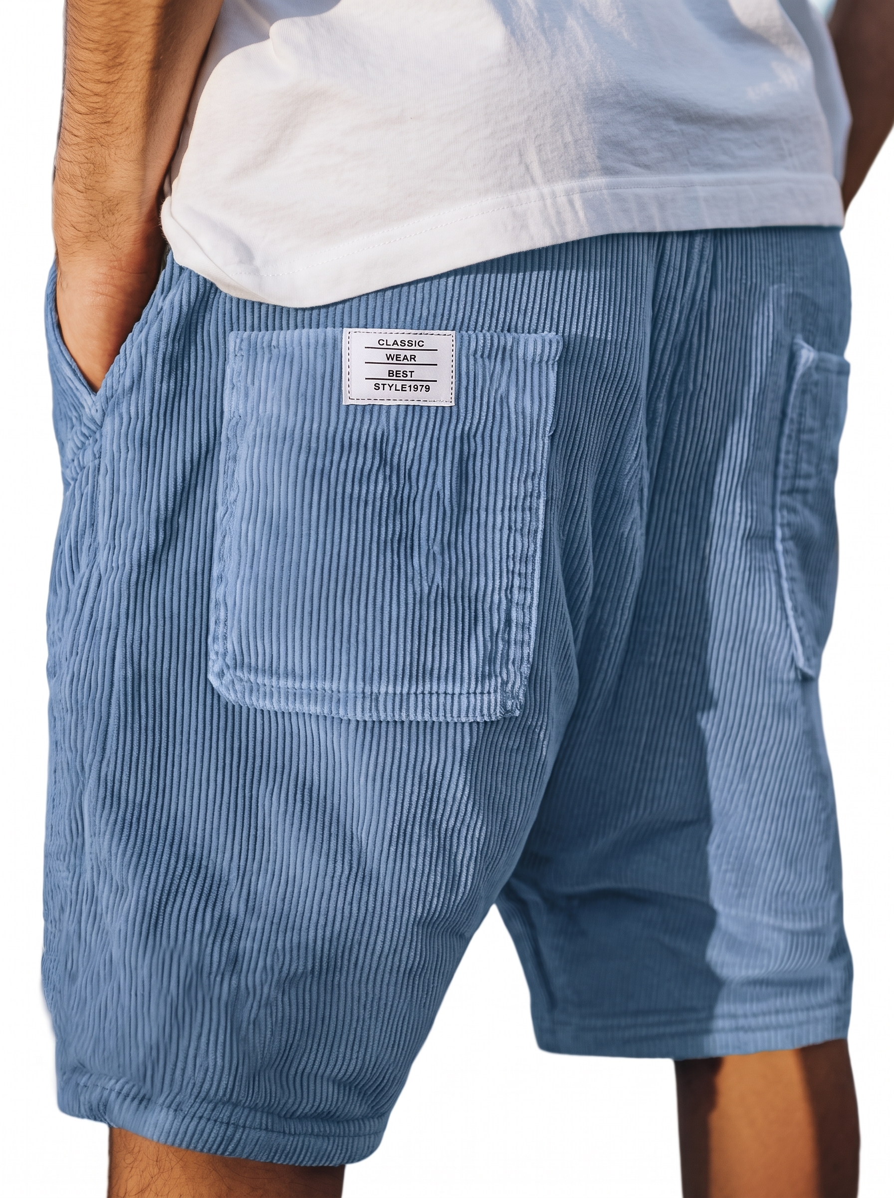Men's Multi-Pocket Corduroy Shorts for Casual Summer Wear