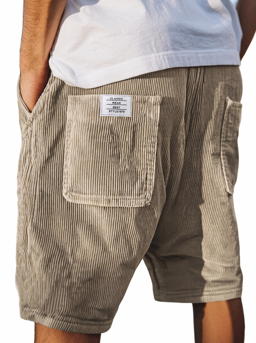 Men's Multi-Pocket Corduroy Shorts for Casual Summer Wear