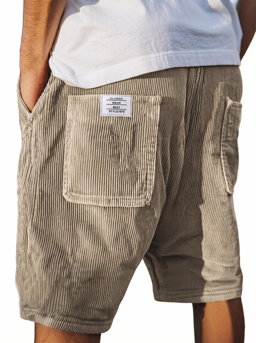 Men's Multi-Pocket Corduroy Shorts for Casual Summer Wear