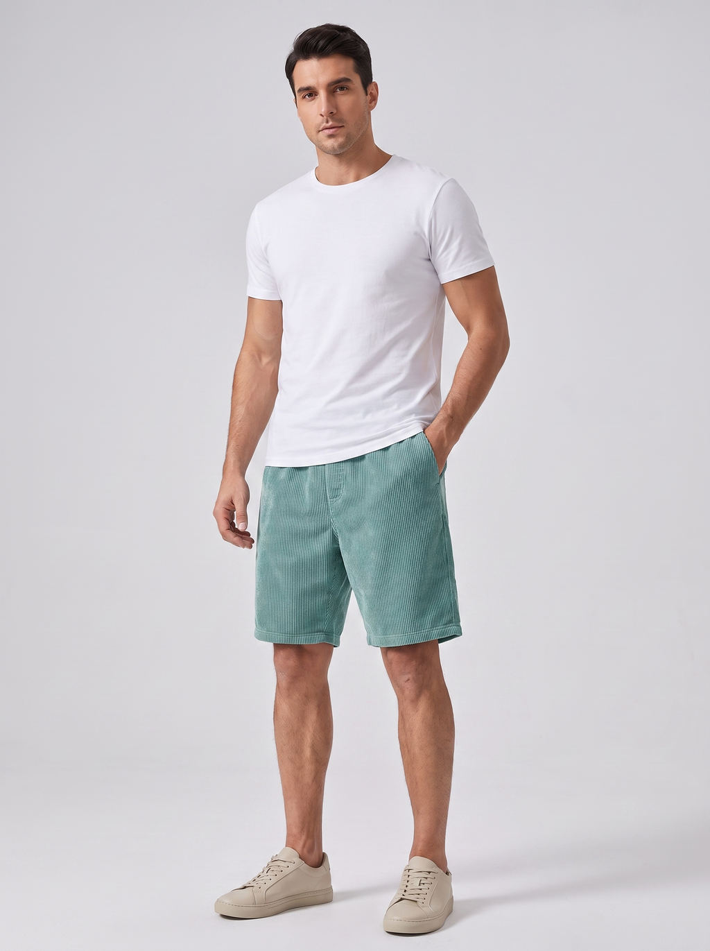 Men's Multi-Pocket Corduroy Shorts for Casual Summer Wear