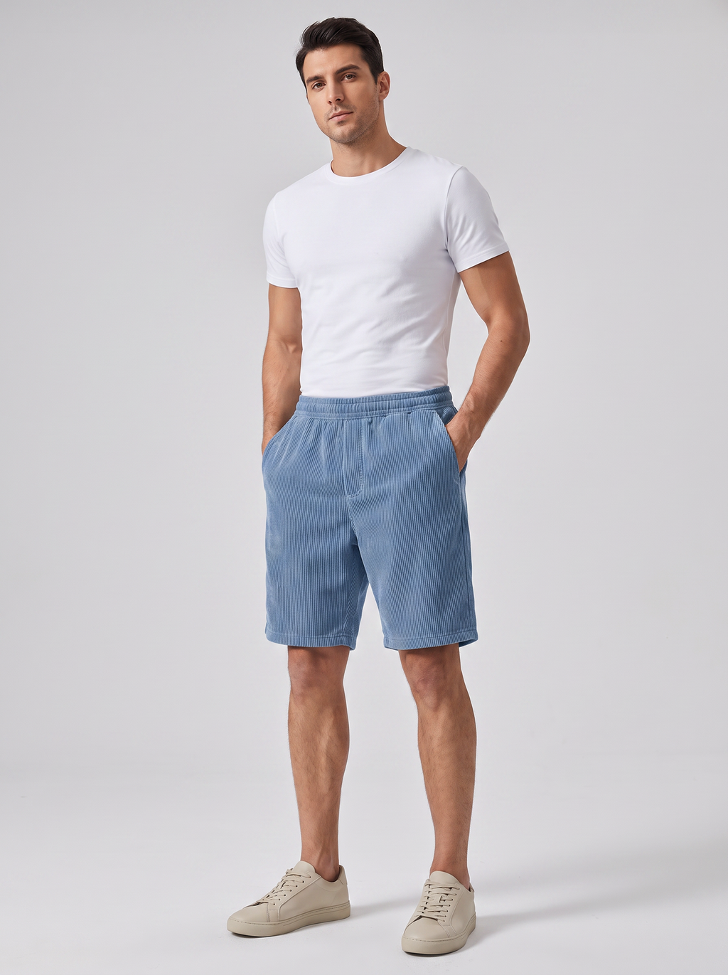 Men's Multi-Pocket Corduroy Shorts for Casual Summer Wear
