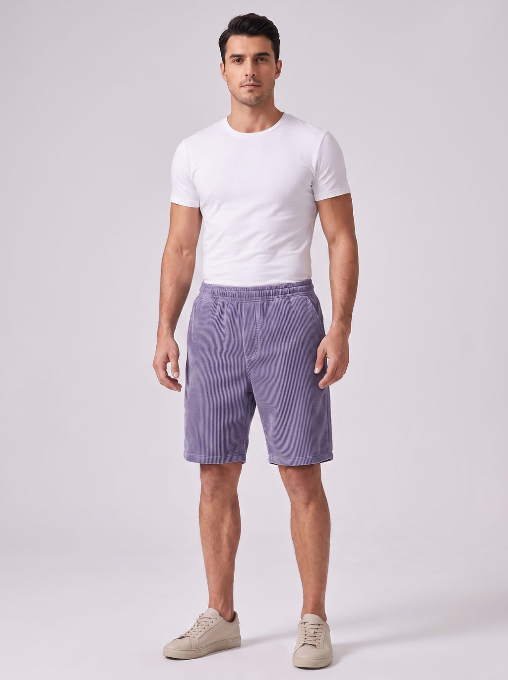 Men's Multi-Pocket Corduroy Shorts for Casual Summer Wear