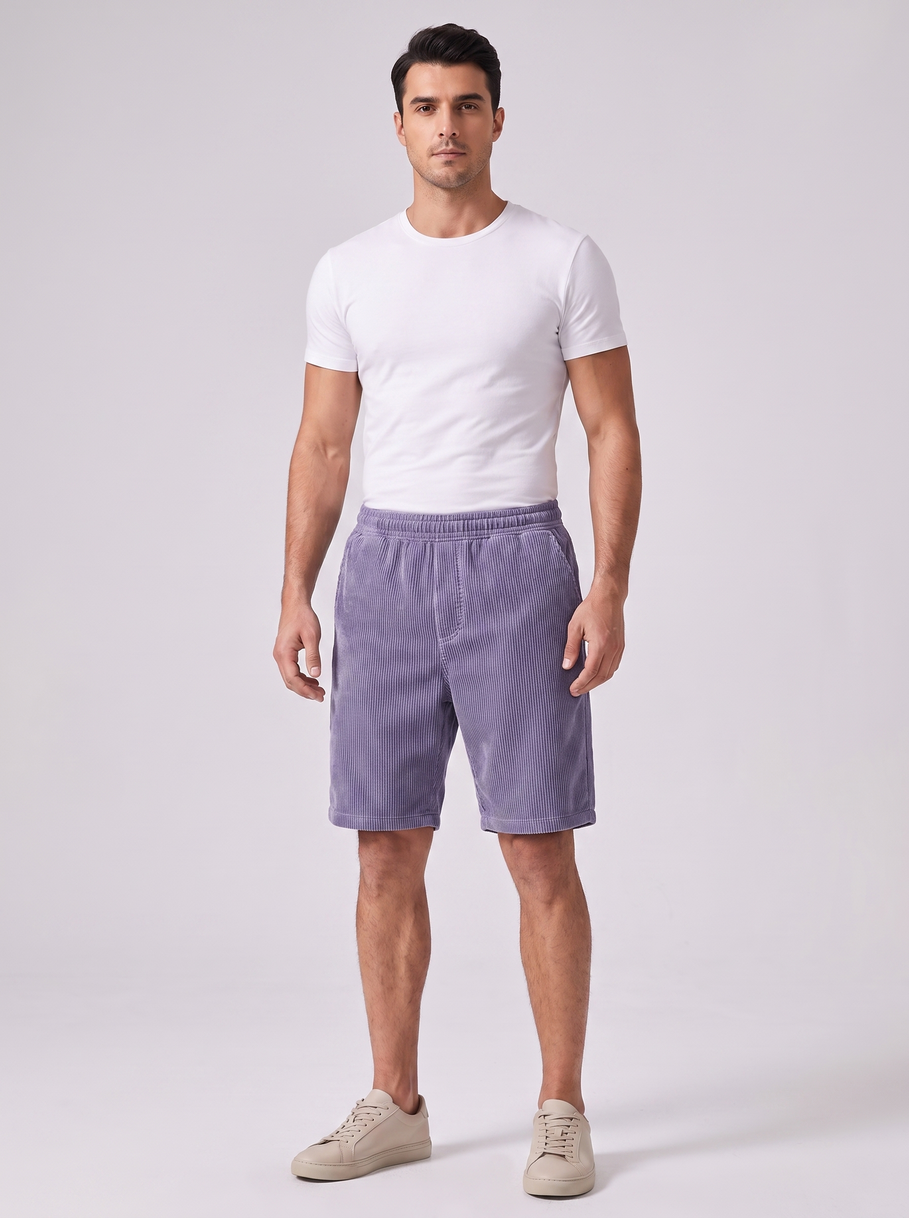 Men's Multi-Pocket Corduroy Shorts for Casual Summer Wear