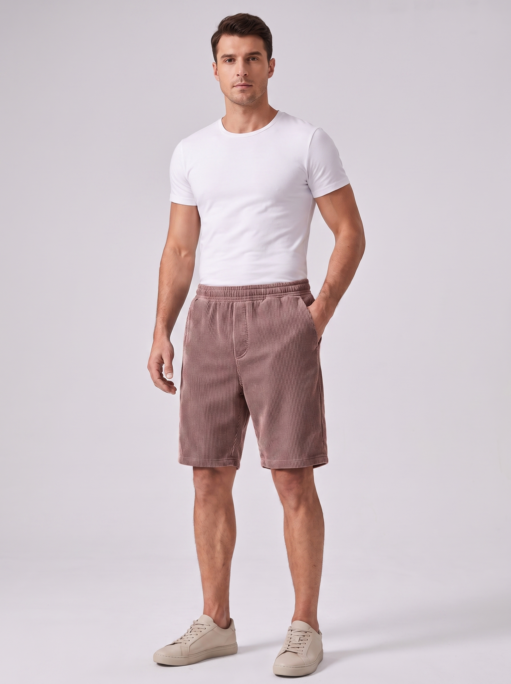 Men's Multi-Pocket Corduroy Shorts for Casual Summer Wear