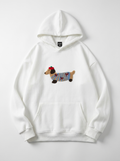 Oversized Dachshund Design Hoodie