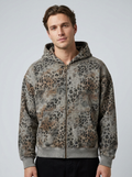 Men's Hooded Leopard-Print Zip Up Hoodie