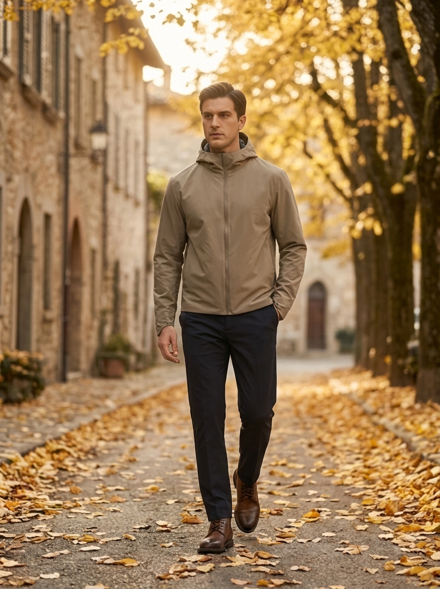 Men's Softshell Hooded Jacket Wind Resistant Breathable