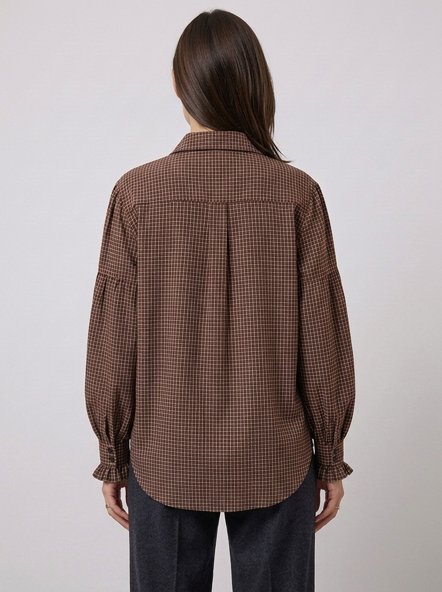 Women's Loose Bubble-Sleeve Blouse