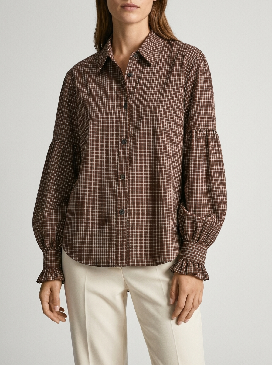 Women's Loose Bubble-Sleeve Blouse