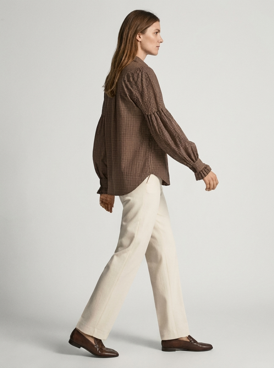 Women's Loose Bubble-Sleeve Blouse