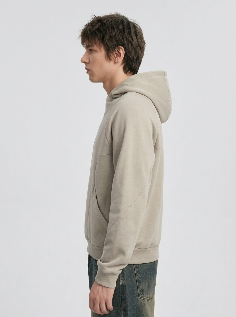 Men's Fleece-Lined Thick High-Neck Hoodie