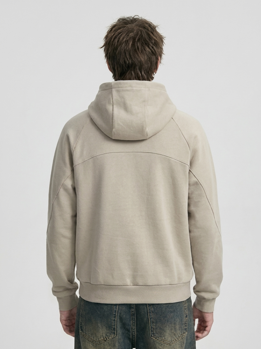 Men's Fleece-Lined Thick High-Neck Hoodie