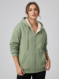 Women's Wool-Lined Fleece Coat - Warm Winter Outerwear