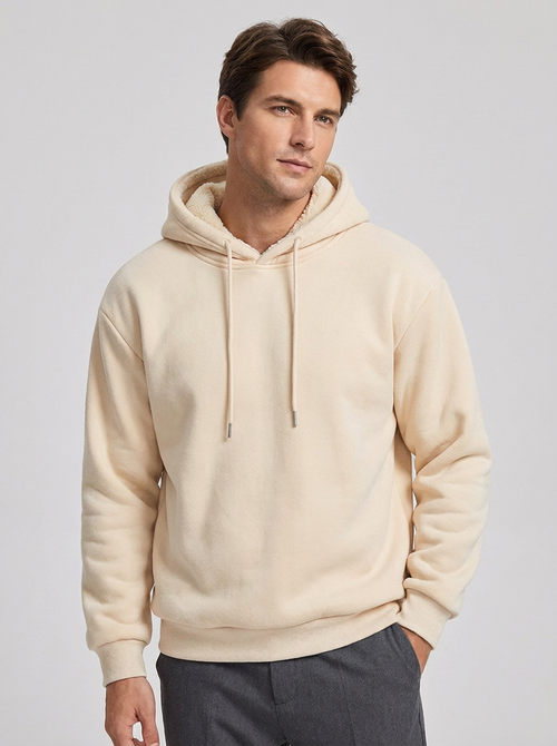 Men's Fleece-Lined Pullover Hoodie for Cold Weather Comfort
