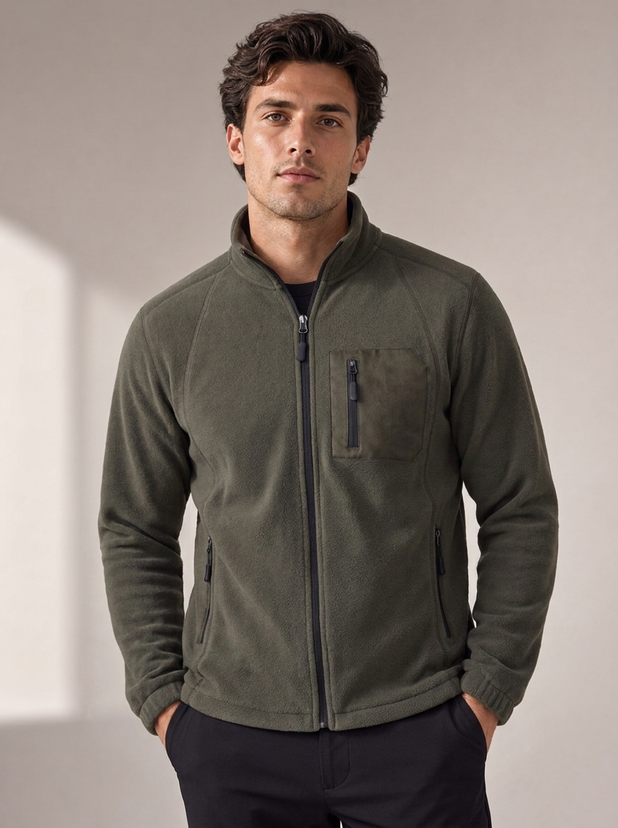Men's Thickened Fleece Sweatshirt for Outdoor Casual Wear
