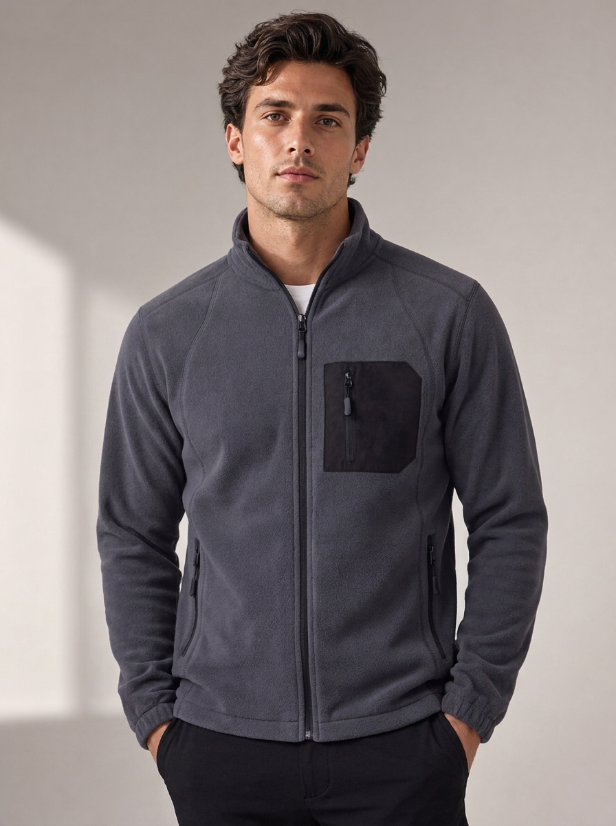 Men's Thickened Fleece Sweatshirt for Outdoor Casual Wear