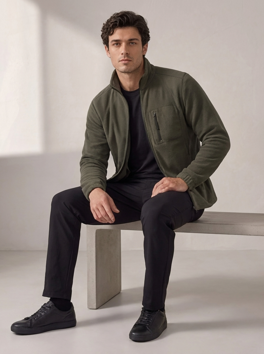 Men's Thickened Fleece Sweatshirt for Outdoor Casual Wear