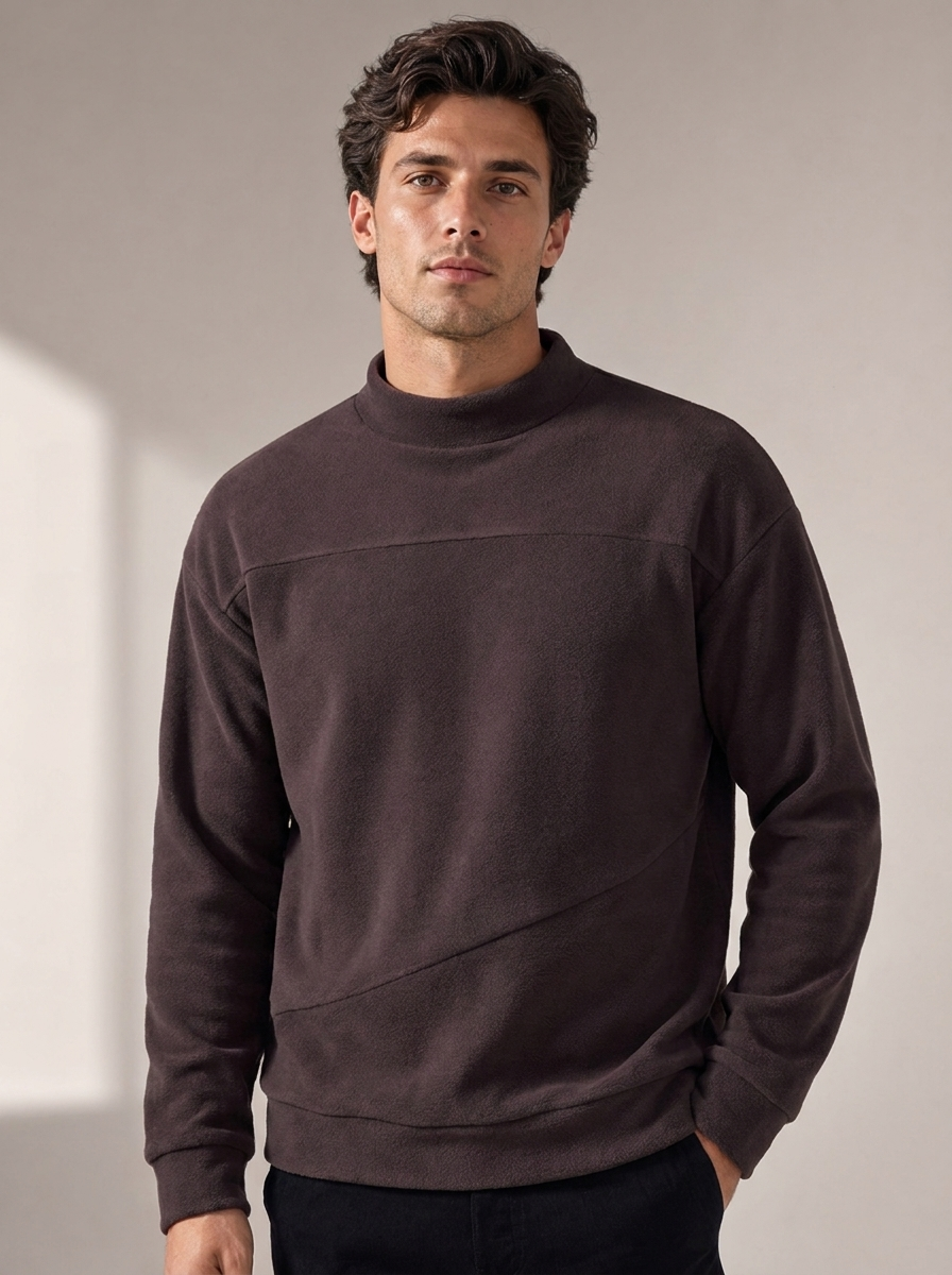 Men's Fleece Half-Turtleneck Sweater