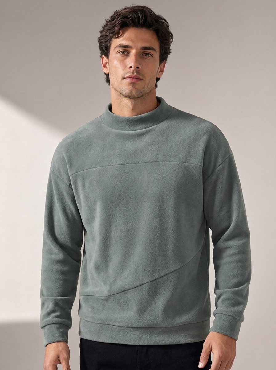 Men's Fleece Half-Turtleneck Sweater