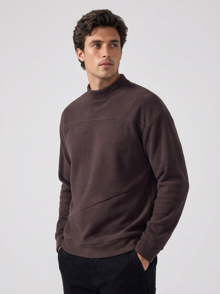 Men's Fleece Half-Turtleneck Sweater