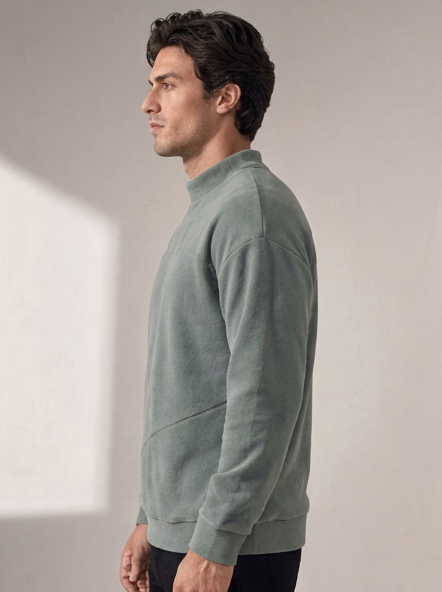 Men's Fleece Half-Turtleneck Sweater