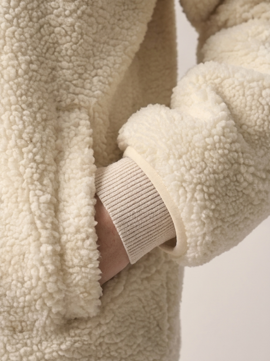 Women's Loose Fit Fleece Jacket with Turtleneck Zip-Up