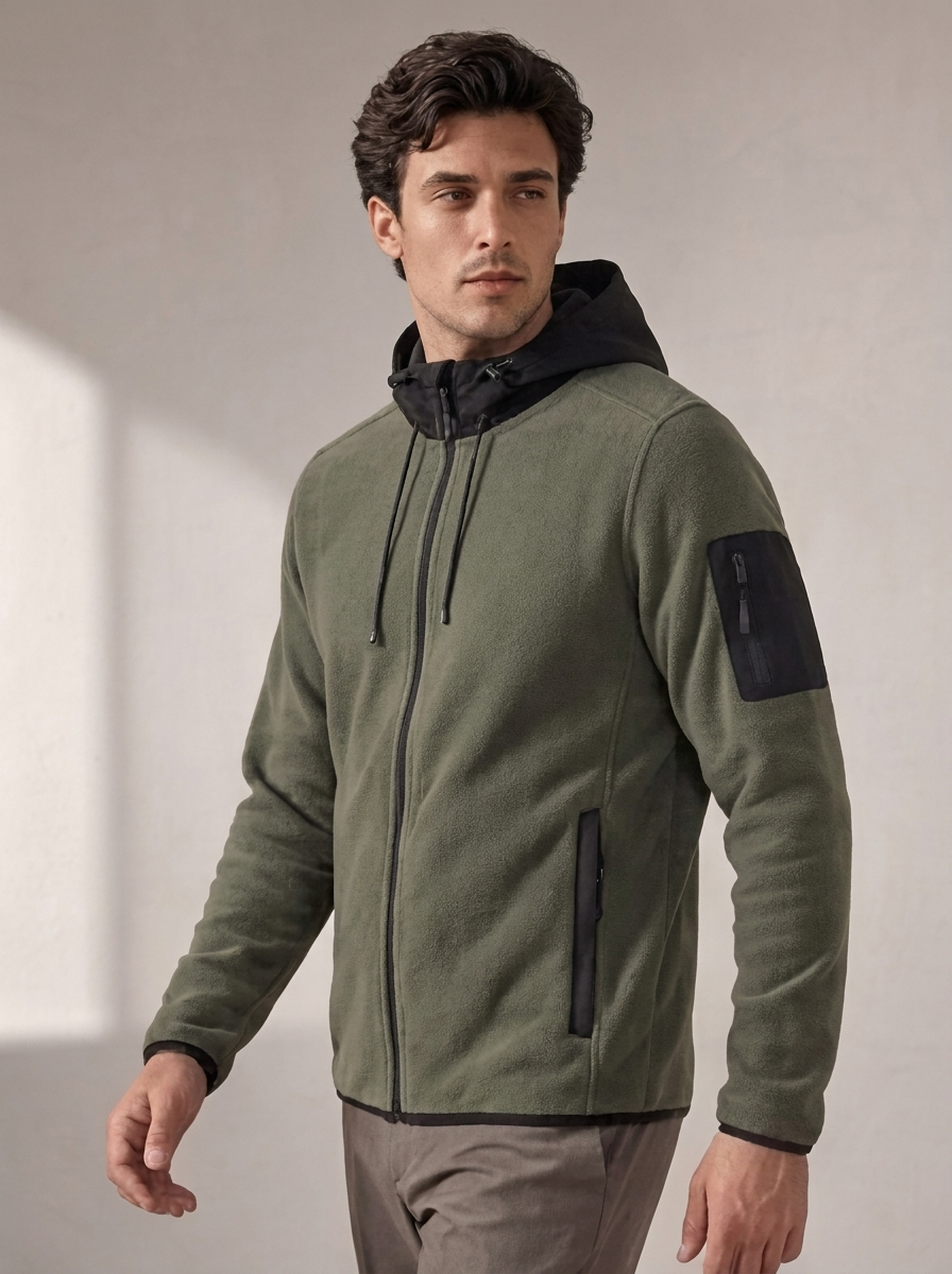Men's Full-Zip Hooded Fleece Jacket