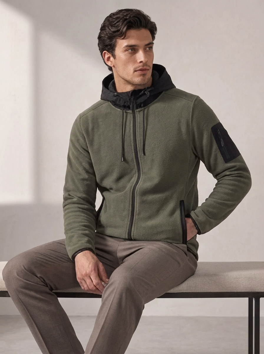 Men's Full-Zip Hooded Fleece Jacket