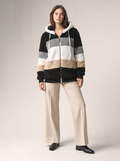 Women's Plush Striped Winter Coat