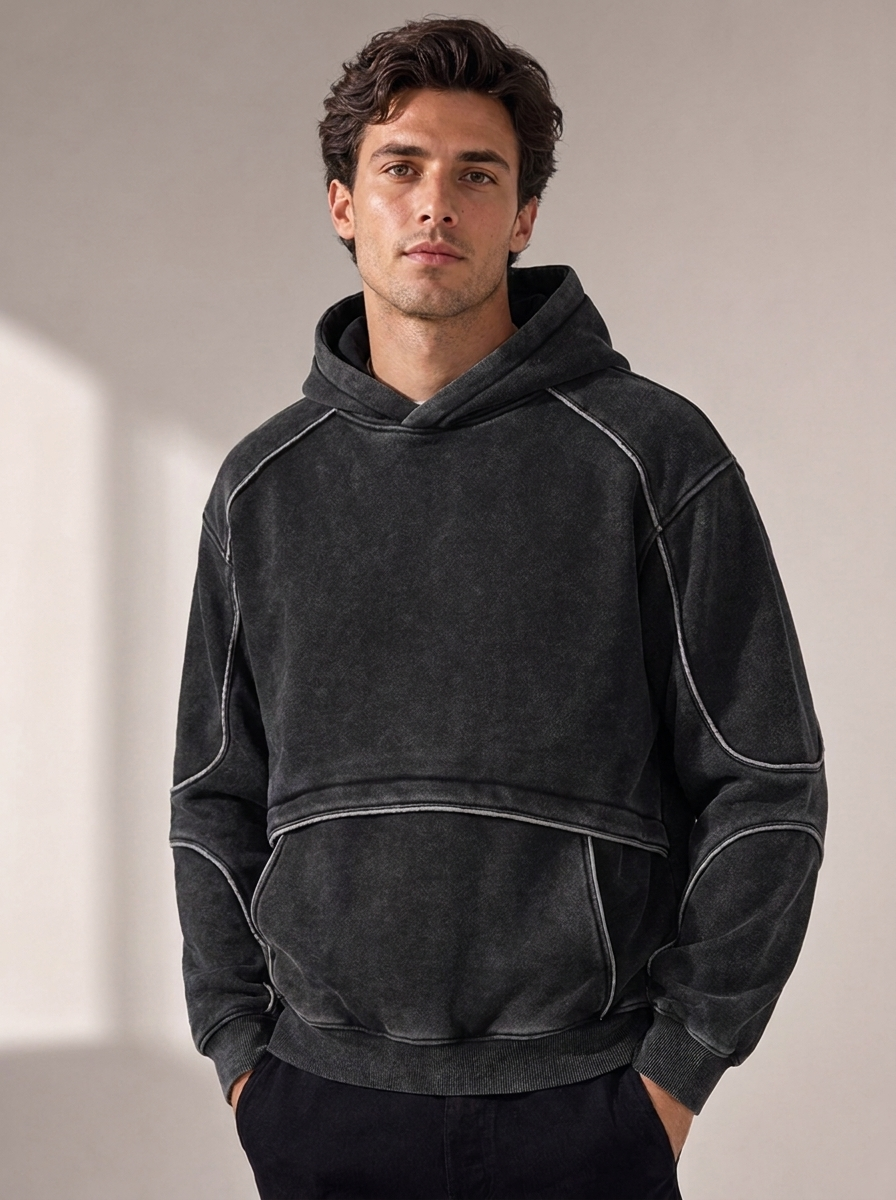 Men's Oversized Fleece-Lined Hoodie